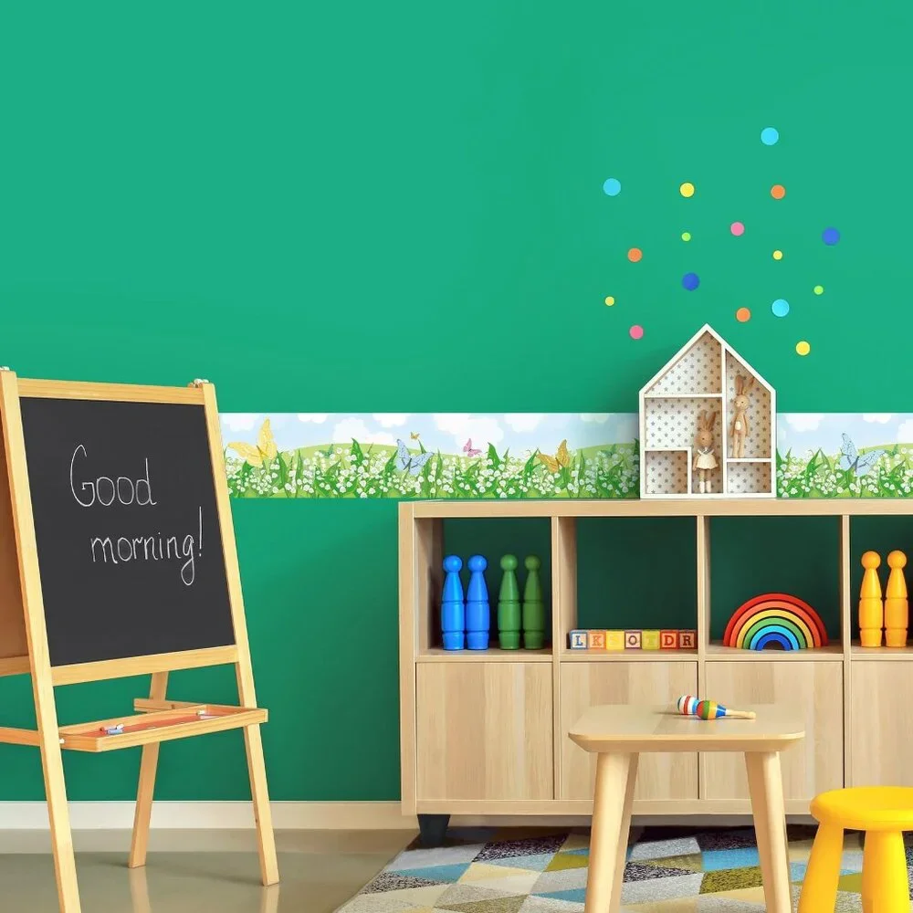 Wallpaper Borders Blue Sky White Clouds Butterflies Wallpaper Borders Removable